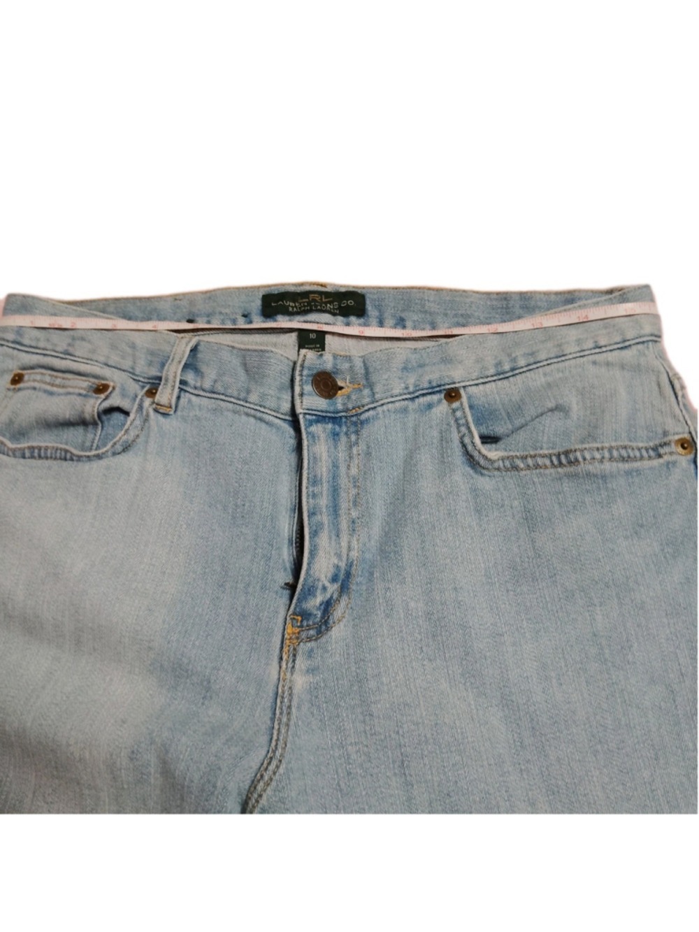 Lauren Ralph Lauren Women's Jeans Sz 10 Light Wash Straight Crop mom style - Picture 5 of 14